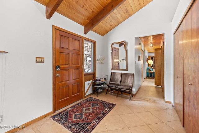 2468 N Strawberry Way, Flagstaff, AZ 86004 - entrance foyer featuring wood ceiling, light tile patterned floors, and baseboards