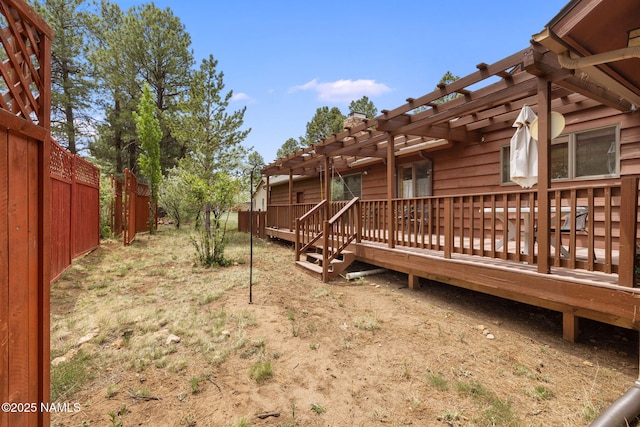 2468 N Strawberry Way, Flagstaff, AZ 86004 - view of yard with a pergola and a wooden deck
