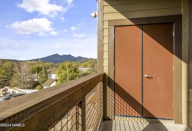 balcony with a mountain view