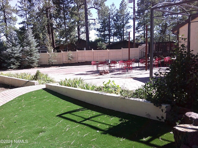 view of yard featuring a patio