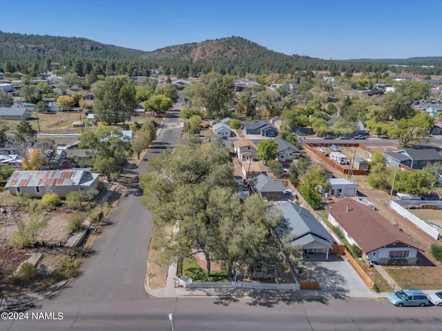 aerial view with a mountain view