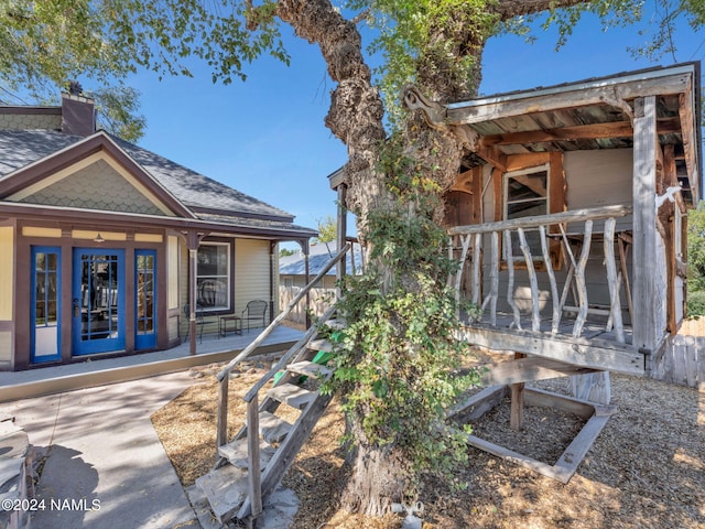 exterior space with covered porch