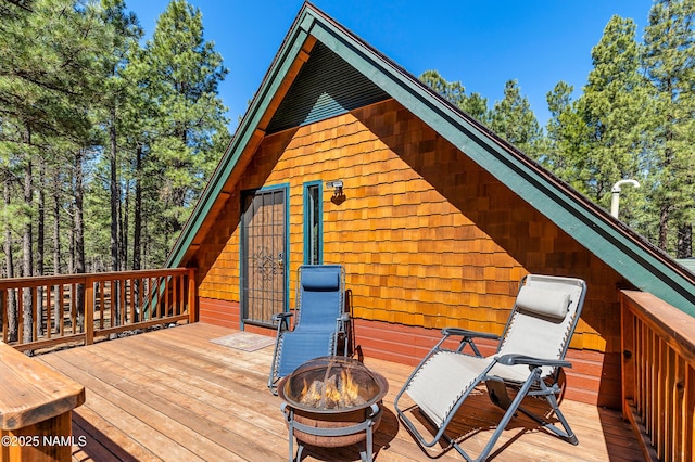 435 N Laramy Ln, Parks, AZ 86018 - deck featuring an outdoor fire pit
