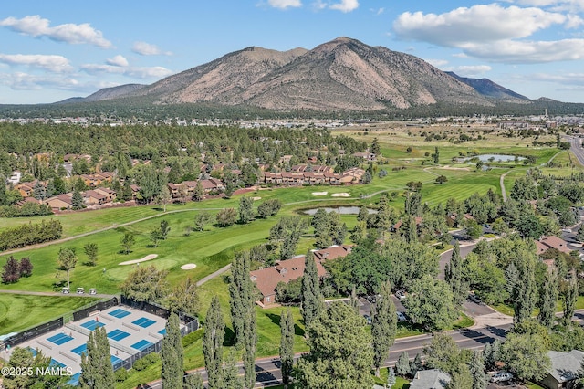 aerial view featuring a mountain view