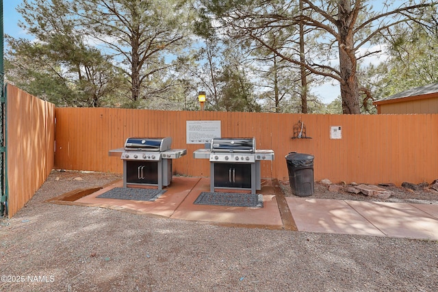 view of patio / terrace featuring a grill