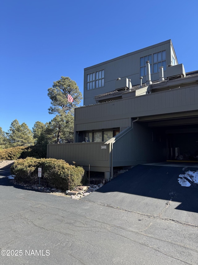 view of property with a garage