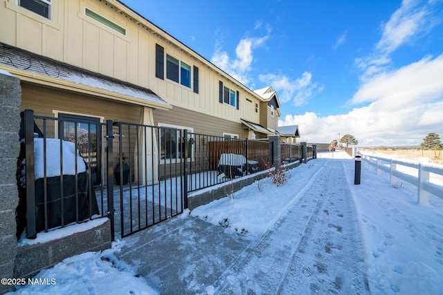 view of snowy exterior