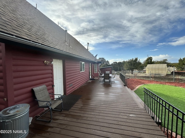 8120 N Cassity Trl, Williams, AZ 86046 - wooden terrace with outdoor dining space