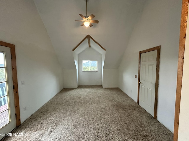 8120 N Cassity Trl, Williams, AZ 86046 - bonus room featuring vaulted ceiling, light carpet, and a ceiling fan