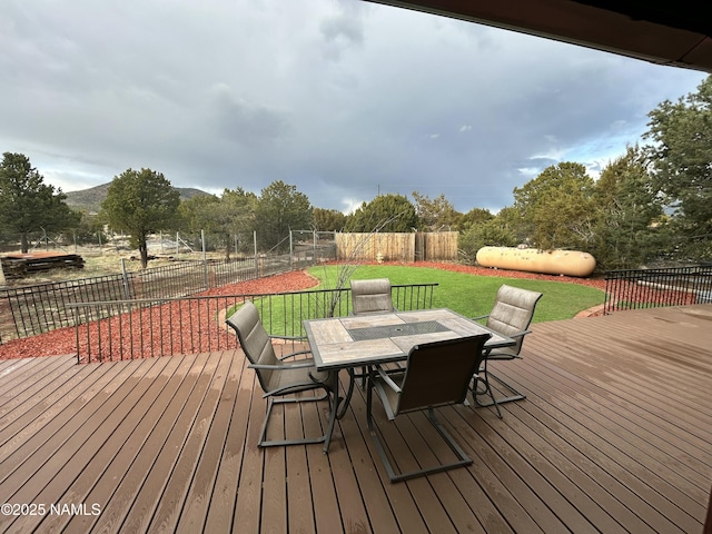 8120 N Cassity Trl, Williams, AZ 86046 - wooden deck featuring outdoor dining space