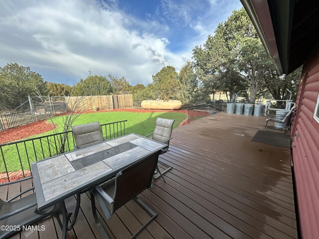 8120 N Cassity Trl, Williams, AZ 86046 - wooden terrace featuring outdoor dining space