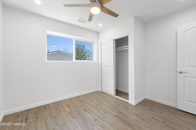 3540 N Walker St, Flagstaff, AZ 86004 - unfurnished bedroom with recessed lighting, wood finished floors, a closet, and baseboards