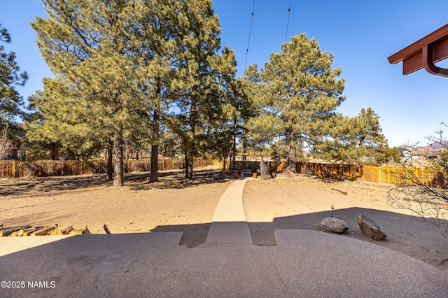 view of yard with a patio and a fenced backyard