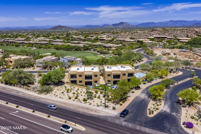 10299 E White Feather Ln, Scottsdale, AZ 85262 - aerial perspective of suburban area featuring mountains and a golf course