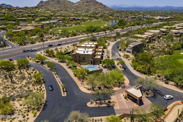10299 E White Feather Ln, Scottsdale, AZ 85262 - aerial view of residential area with a golf course and a water and mountain view