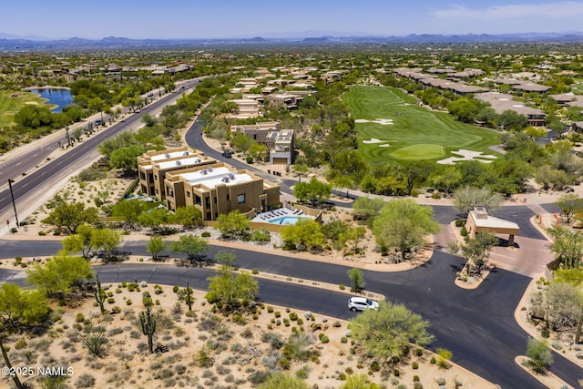 10299 E White Feather Ln, Scottsdale, AZ 85262 - aerial view of residential area with a local golf course and a water and mountain view