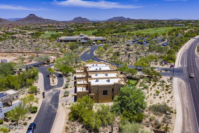 10299 E White Feather Ln, Scottsdale, AZ 85262 - aerial view of property's location featuring mountains and nearby suburban area