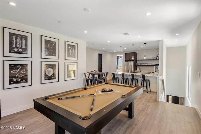 10299 E White Feather Ln, Scottsdale, AZ 85262 - game room featuring light wood-style flooring, billiards table, and recessed lighting