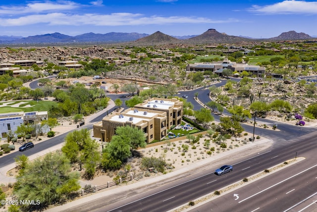 10299 E White Feather Ln, Scottsdale, AZ 85262 - aerial perspective of suburban area featuring a mountainous background