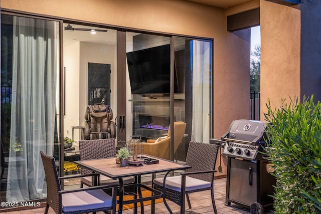 10299 E White Feather Ln, Scottsdale, AZ 85262 - view of patio / terrace with a grill and outdoor dining space