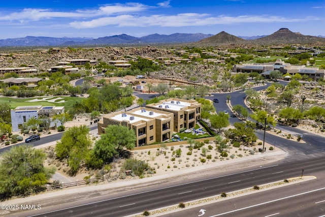 10299 E White Feather Ln, Scottsdale, AZ 85262 - aerial view of residential area featuring a mountain backdrop