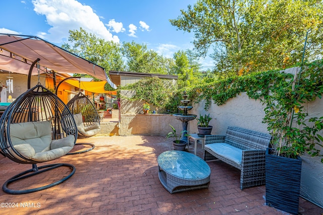 view of patio with an outdoor hangout area