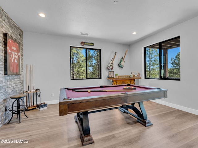 2566 S Cottonrose Ln, Flagstaff, AZ 86005 - game room with plenty of natural light, billiards table, wood finished floors, baseboards, and recessed lighting
