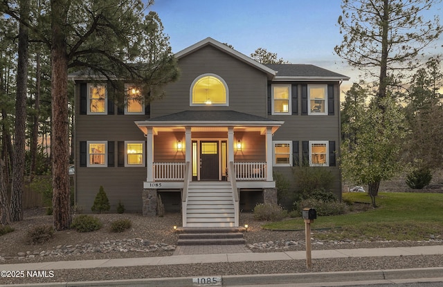 1085 N Conifer Rd, Flagstaff, AZ 86001 - view of front of property with a porch and stairs