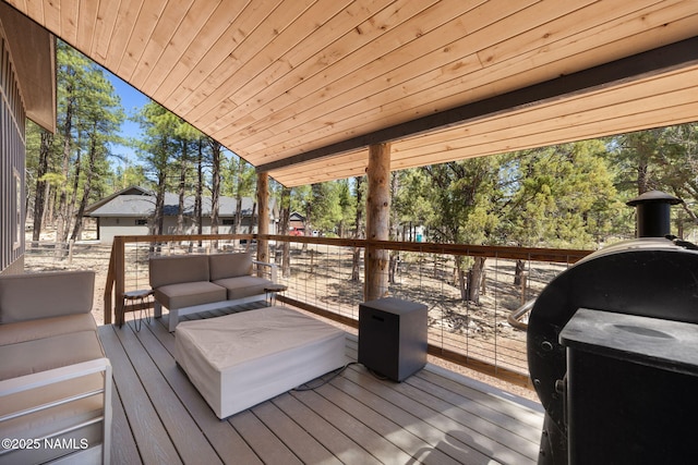 deck featuring an outdoor living space