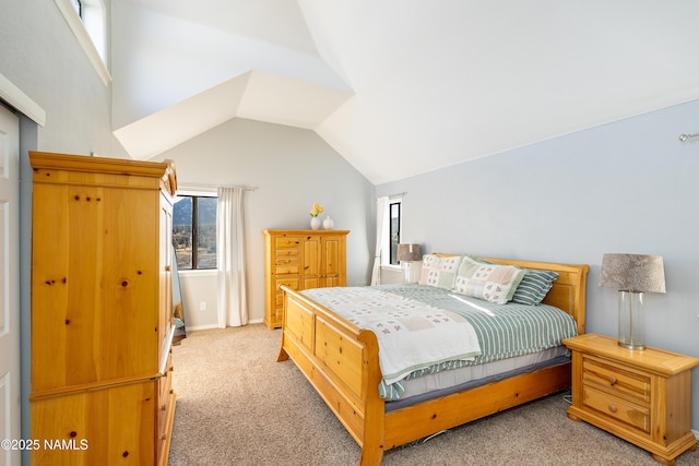 5495 E Crisp Hill Rd, Flagstaff, AZ 86004 - bedroom with light colored carpet and vaulted ceiling