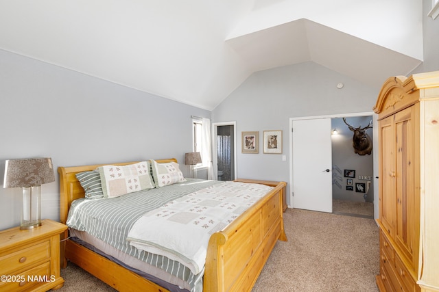 5495 E Crisp Hill Rd, Flagstaff, AZ 86004 - bedroom with lofted ceiling and carpet