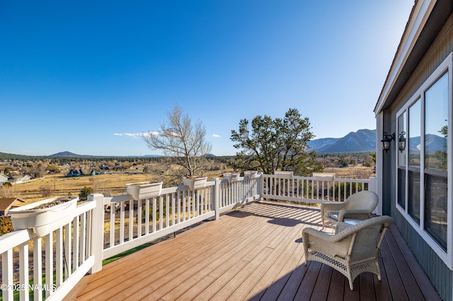 5495 E Crisp Hill Rd, Flagstaff, AZ 86004 - wooden deck with a mountain view