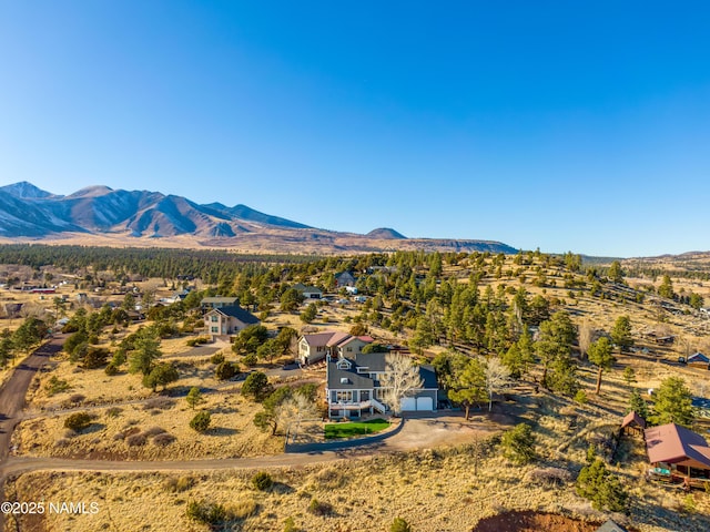5495 E Crisp Hill Rd, Flagstaff, AZ 86004 - drone / aerial view featuring a mountain view