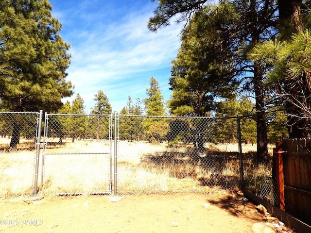 view of gate with fence