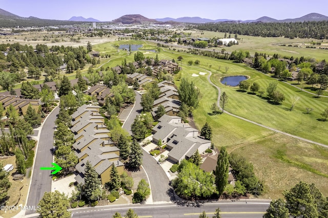 2800 N Saddleback Way Unit 2, Flagstaff, AZ 86004 - birds eye view of property featuring a water and mountain view, a residential view, and view of golf course