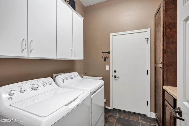 41215 N Lytham Ct, Phoenix, AZ 85086 - laundry area featuring independent washer and dryer, cabinet space, and baseboards