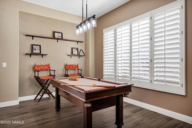 41215 N Lytham Ct, Phoenix, AZ 85086 - rec room with billiards table, wood finished floors, baseboards, and healthy amount of natural light