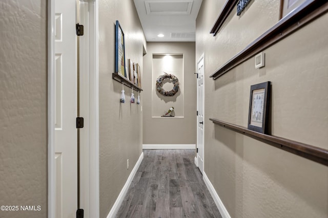 41215 N Lytham Ct, Phoenix, AZ 85086 - hallway featuring wood finished floors and attic access