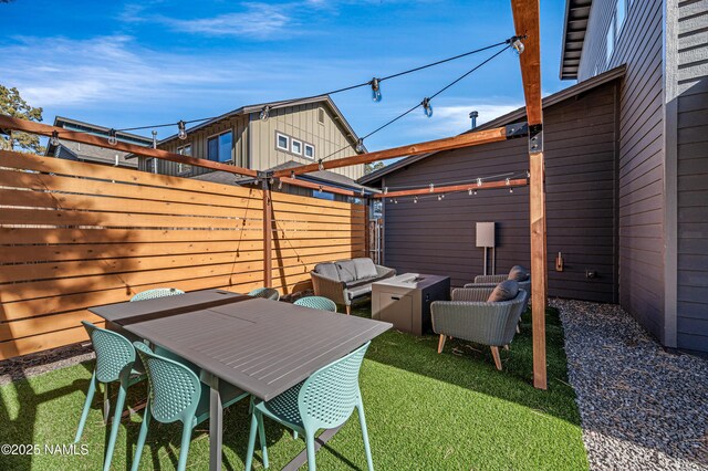 3580 Huron, Flagstaff, AZ 86005 - view of patio with fence and an outdoor hangout area
