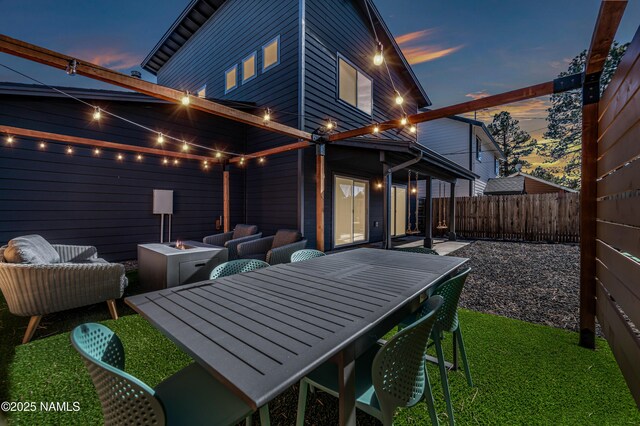 3580 Huron, Flagstaff, AZ 86005 - view of patio / terrace with a fenced backyard and outdoor dining space