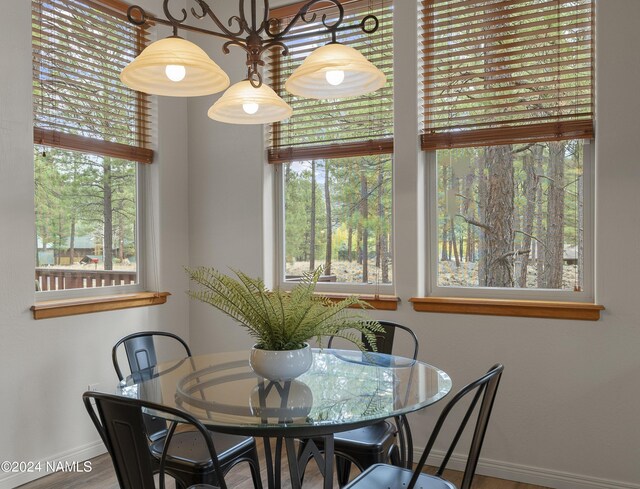 dining area featuring wood-type flooring