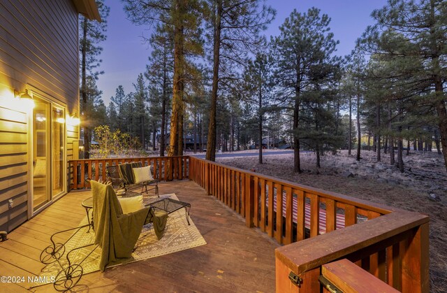 view of deck at dusk