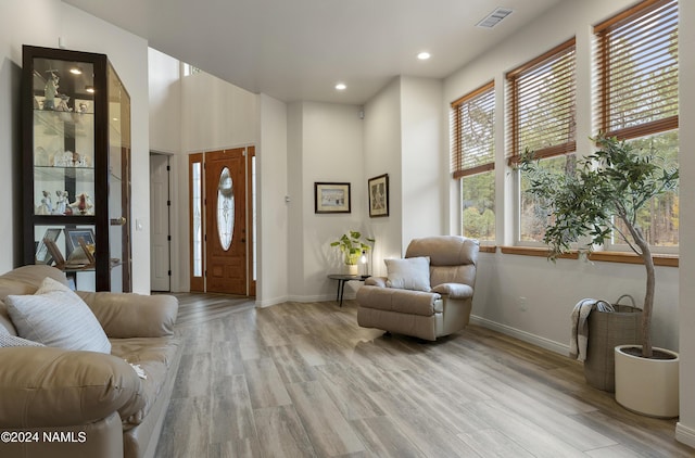 foyer featuring light wood-type flooring