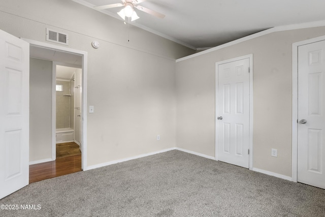 3580 N Jamison Blvd, Flagstaff, AZ 86004 - unfurnished bedroom featuring carpet floors, ornamental molding, and ceiling fan