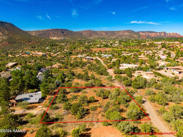 aerial view with a mountain view