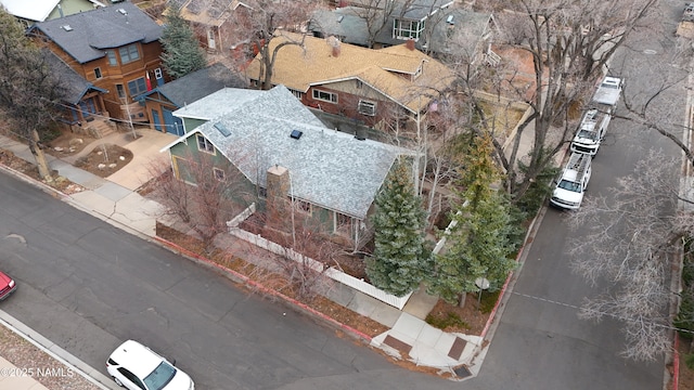 aerial view with a residential view