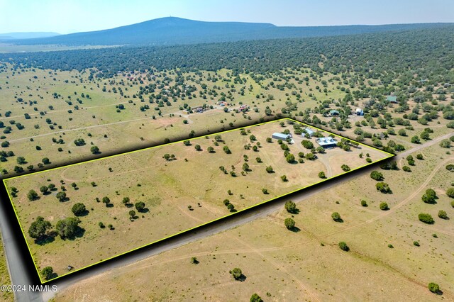 bird's eye view with a mountain view