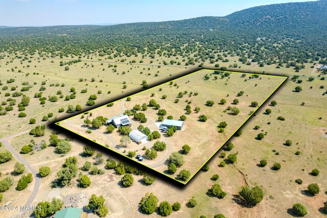 aerial view with a rural view