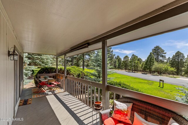 2303 N Plateau Dr, Flagstaff, AZ 86004 - porch with view of wooded area