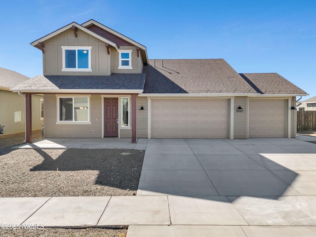 view of front of property featuring a garage